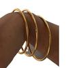 18K Gold Plated Stainless Steel Waterproof Minimalist Bangle Bracelet Hypoallergenic Cuff Jewelry Set