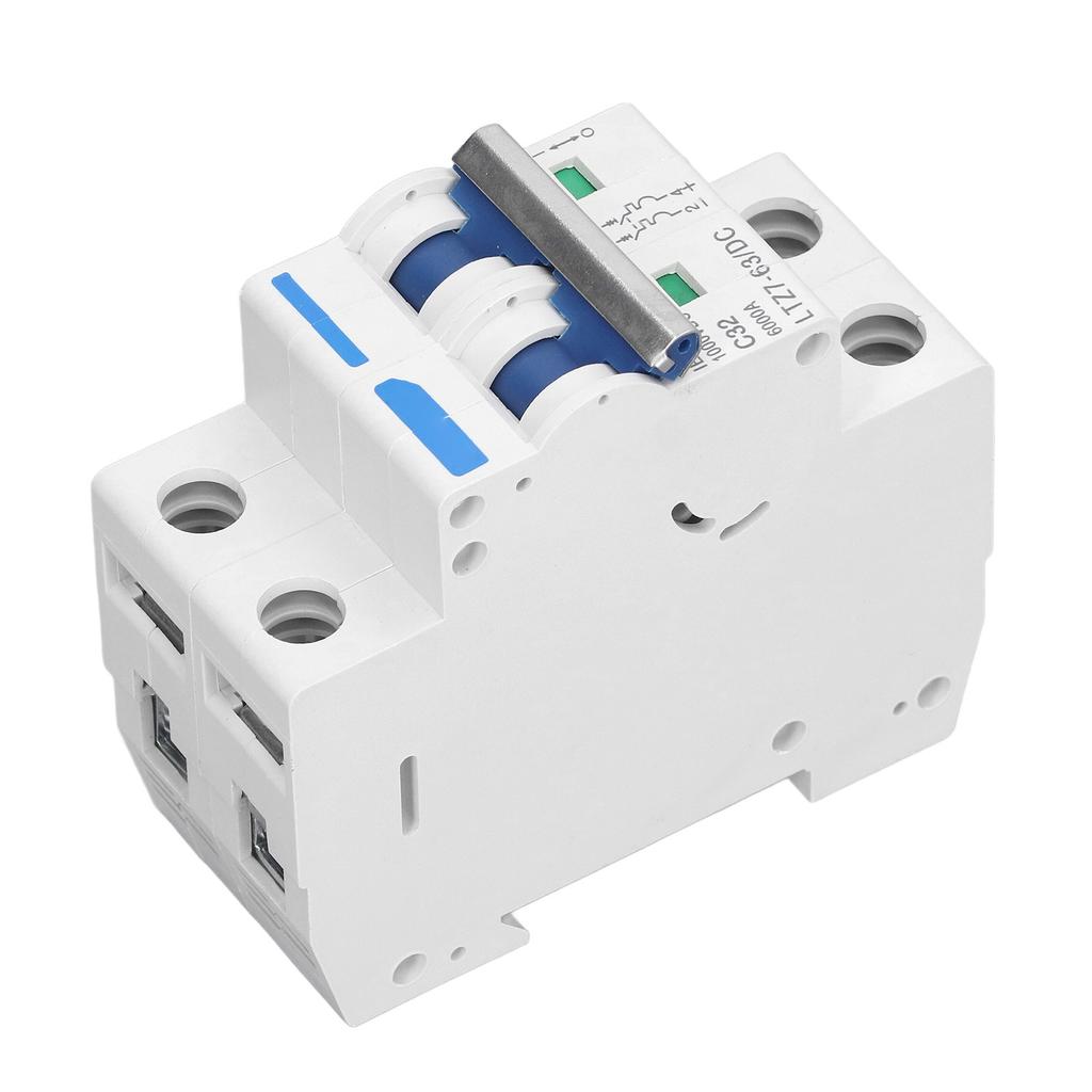 DC Miniature Circuit Breaker 2 Pole 1000V 32A DIN Rail Mount PV System Isolator Disconnect Switch