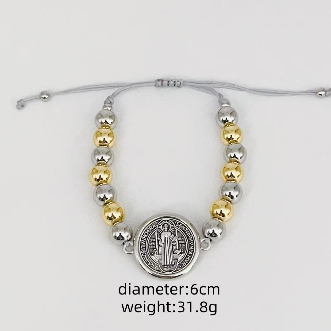 

Святой Бенедикт Медный Бисер Золото Серебро Разноцветный Браслет Регулируемый Ручной Браслет Сплетенный Бисером Женские Украшения серебряный