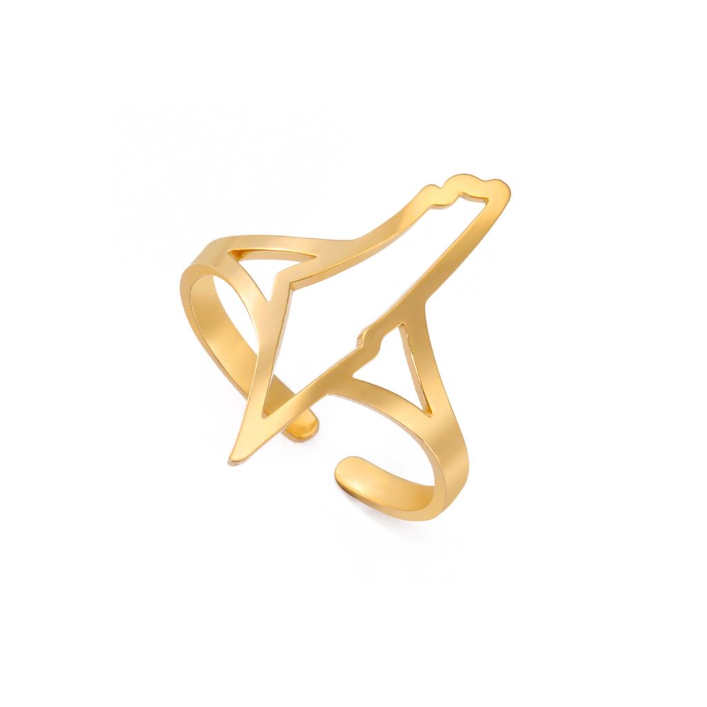 LIKGREAT Hollow Palestine Map Adjustable Finger Ring Stainless Steel Arabic Calligraphy Jewelry for Women Men Birthday Gift
