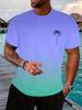 Hawaii Strandmuster 3D Gedrucktes T-Shirt Sommer Outdoor Lässig Täglich Kurzarm Oberteil Herren Mode Trend Personalisiert Rundhals Kleidung