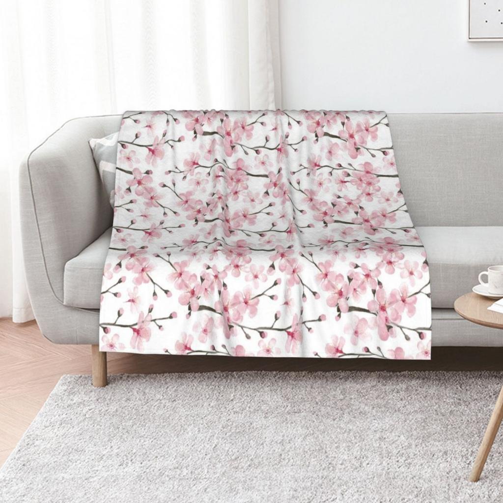Cherry Blossom Watercolor Art By Magenta Rose Designs Throw Blanket Luxury St Giant Sofa For Baby Soft Big Blankets