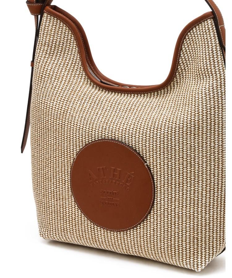 Athe Vanessabruno [Ecole] Brown Beige Ecole Raffia Shoulder Bag Aaba6E821W2