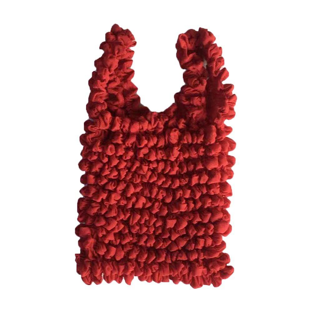 Retro Expansion Elastic Bubble Bag Fold Large Capacity Pleated Handbags Multi Purpose Stretch Mini Bag Women Female