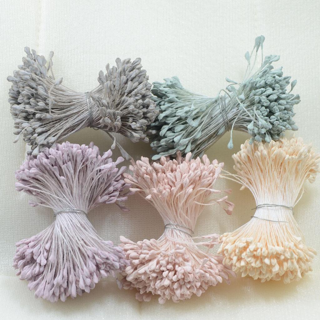 Plaster Artificial Flower Stamens Assorted Colors DIY Craft Flowers for Flower Making Card Making Fabric Flower Brooch