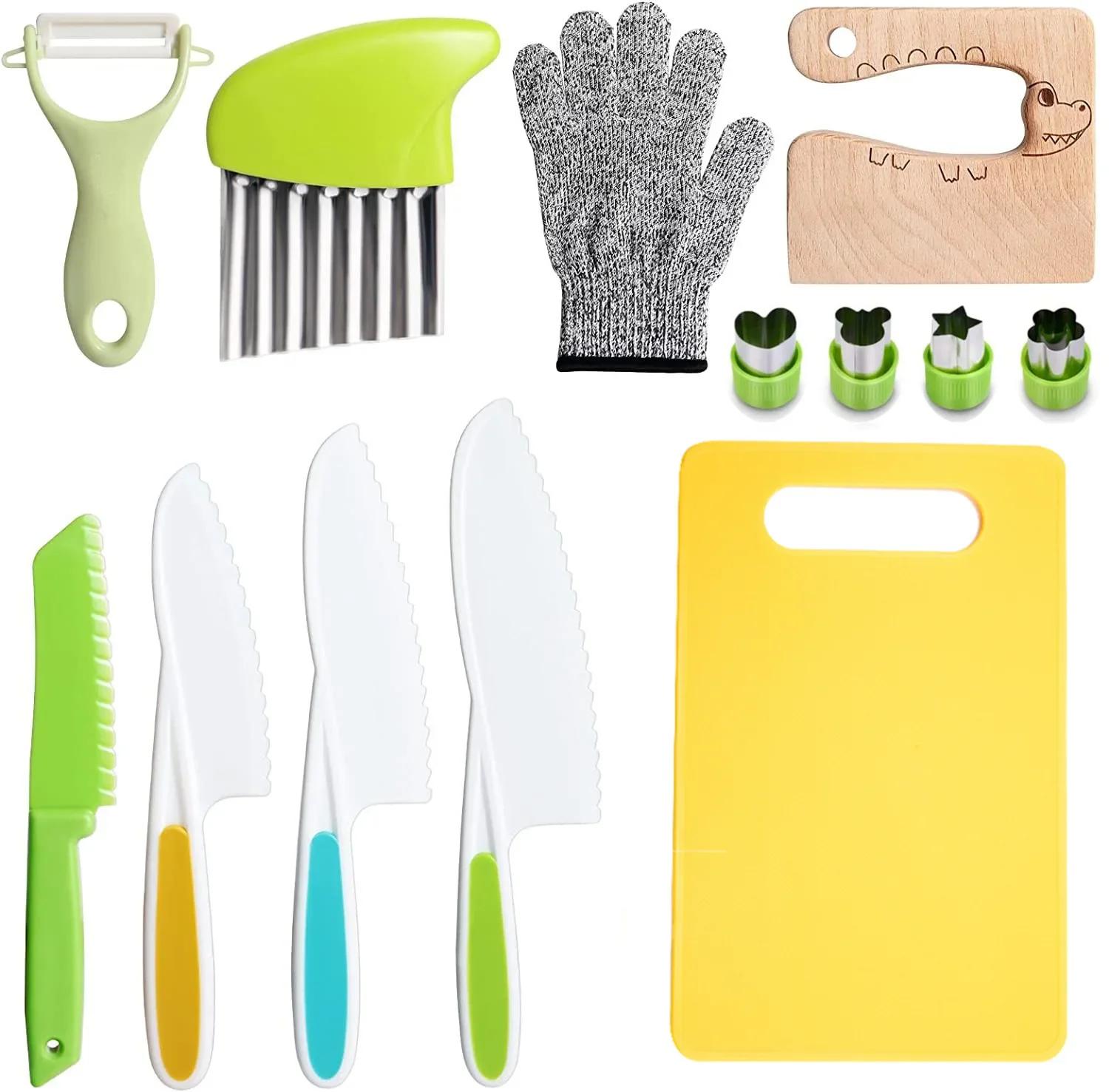 

11/13/17PCS Детские наборы для готовки Настоящие кухонные принадлежности Монтессори для малышей Безопасные ножи для детей 2/3/4/5/6/7/8 лет