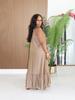 TW851 European Sleeveless Ruffle Long Dress - Women's Casual Holiday Button-Down Lapel Style