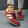 Women's Spring-Autumn Flat Breathable Soft-Soled Casual White Sports Board Shoes, Versatile Training Footwear.