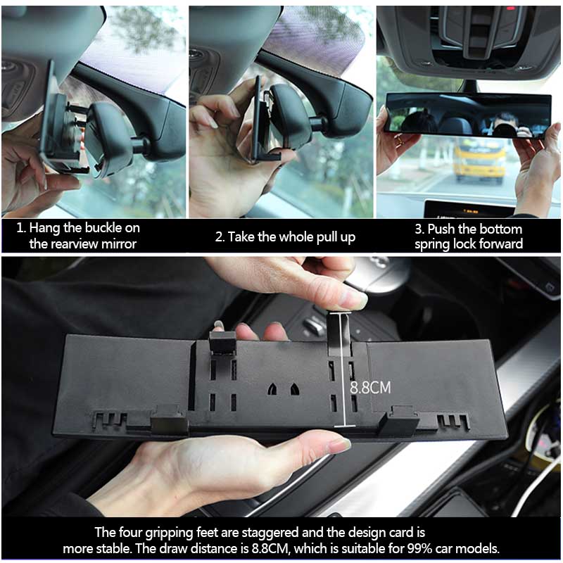 Car Mirror Interior Rearview Mirrors Universal Auto Rear View Mirror Anti-glare Wide-angle Surface Blue Mirror Auto