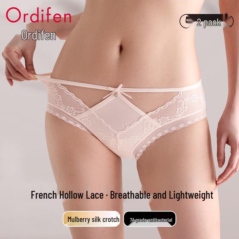 Audifeen Women's Seamless Lace Briefs (2-Pack)