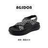 Augustine platform sandals women's summer wear 2025 new comfortable sports black casual Roman beach shoes