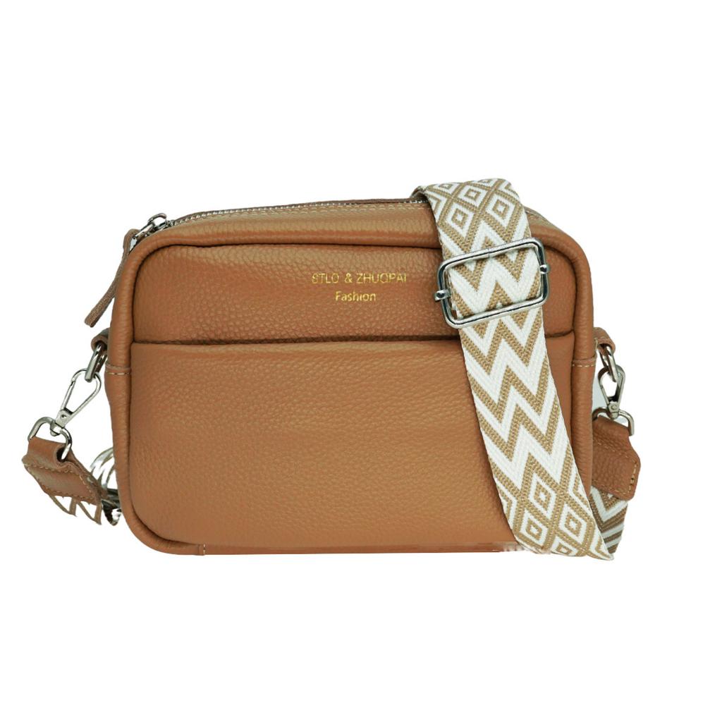Äkta Läder Damväskor Tide Mode Enkel Axelremsväska Crossbody Huvudlager Nötskinn Liten Fyrkantig Väska