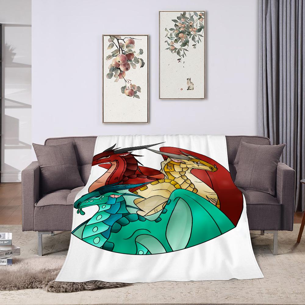 Wings Of Fire Plaid Blanket Halloween Double Bed Blankets for Decorative Sofa Fluffy Soft Blankets and Bedspreads Cobija Anime