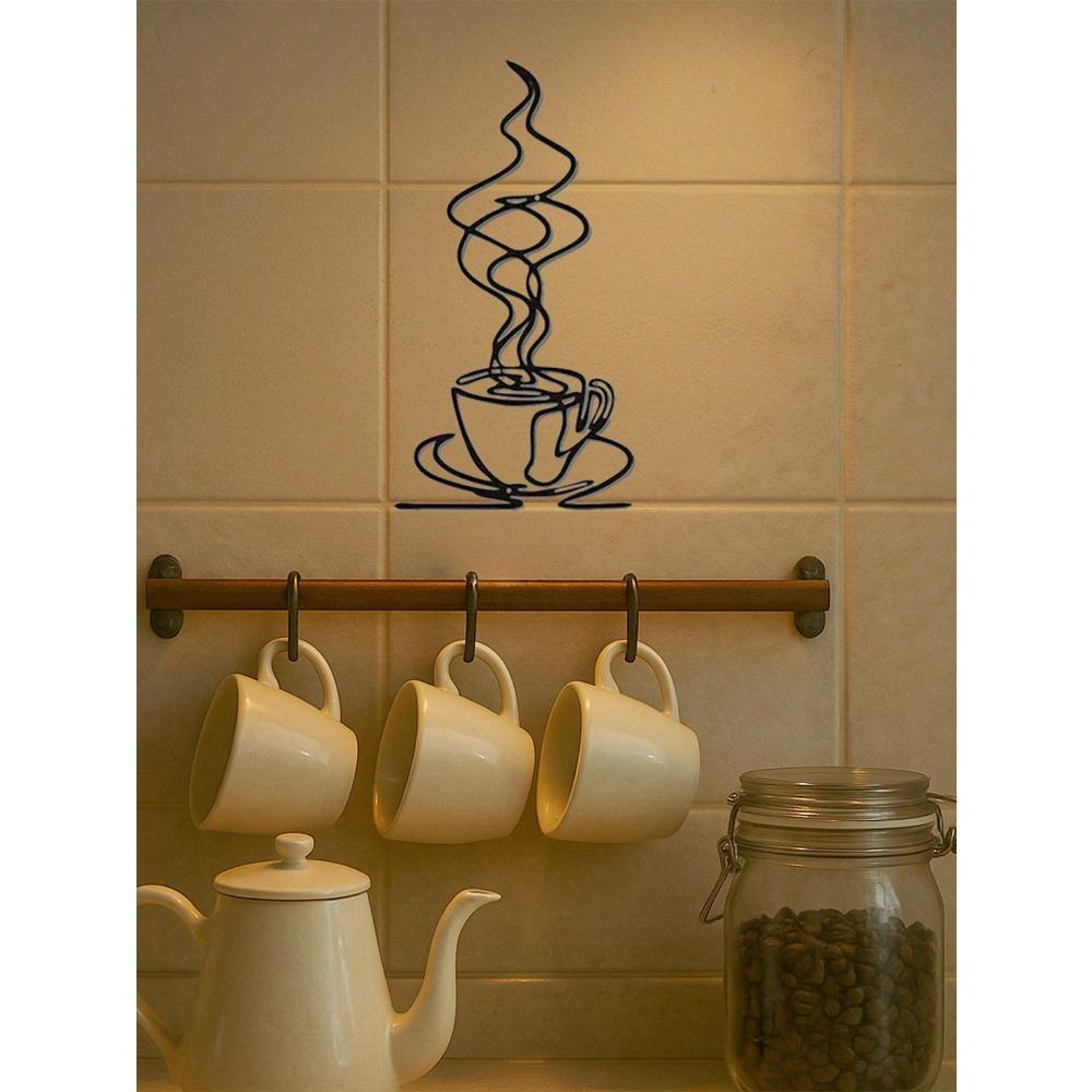 Metalowy Kubek do Kawy Sztuka na Ścianę Rustykalny Wystrój Kuchni Znak do Baru Kawiarni Prezent