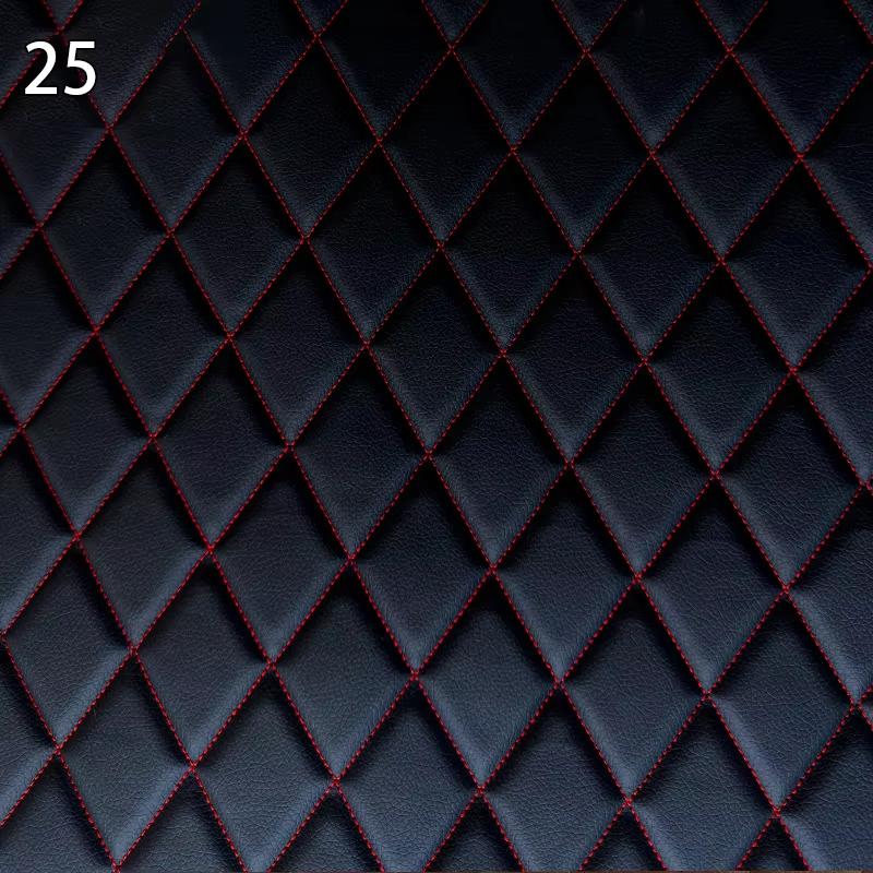 

100x158cm Sponge Quilted Embroidered Faux Leather Fabric Car Floor Mat Background Wall Decoration Materials PVC Leather Fabric