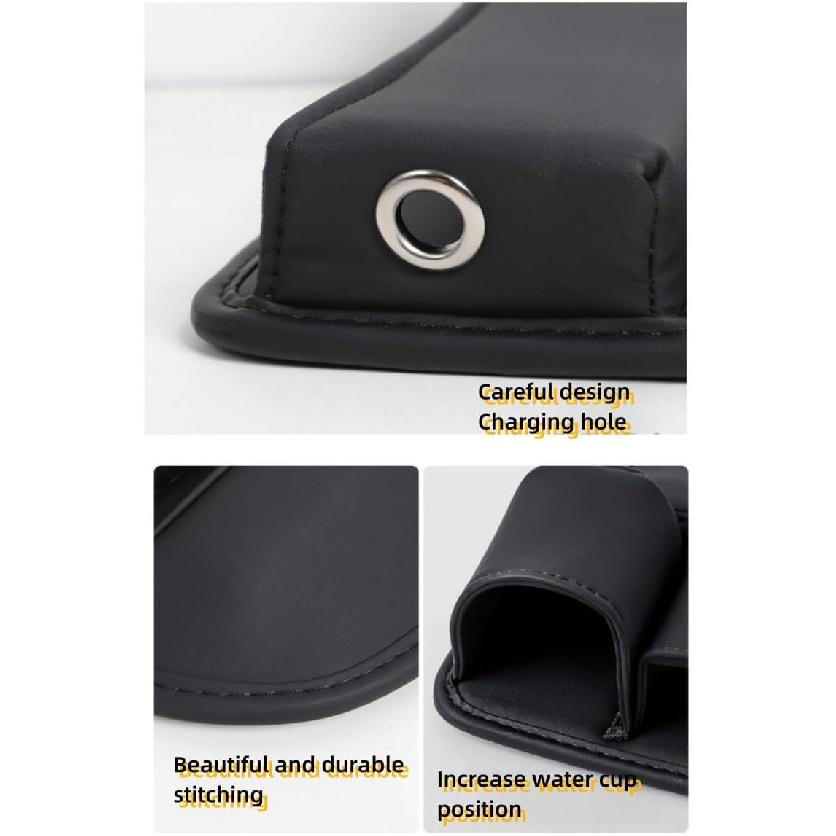 2024 New Seat Car Leather Cup Holder Bag, Adjustable Car Seat Storage Box, Filler Organizer with Cup Holder for Phones Glasses Keys Cards (Driver