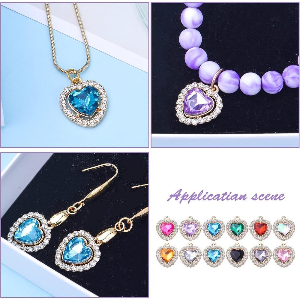 5/10/20 pieces of alloy heart-shaped pendant creative heart-shaped random color pendant DIY earrings necklace bracelet handicrafts jewelry