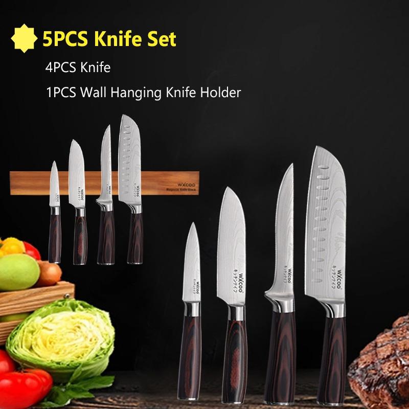 WXCOO Professional Knives Damascus Laser Chef's Knife for Cutting Bone Bread Fruit Melon Stainless Steel Cooking Tools