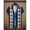 Palmshadow Herrenhemd 3D-Druck Camisa Ärmelhemd Atmungsaktiv Business Urlaub Alltag Outdoor Kurzarmhemd