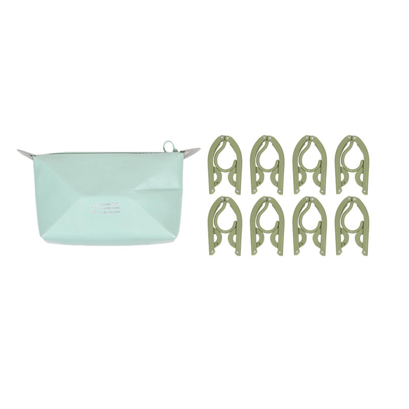 8Pcs/set Foldable Hangers Universal Compact Clothes Drying Racks with Storage Pouch Travel Cruise Ship Essentials Accessories