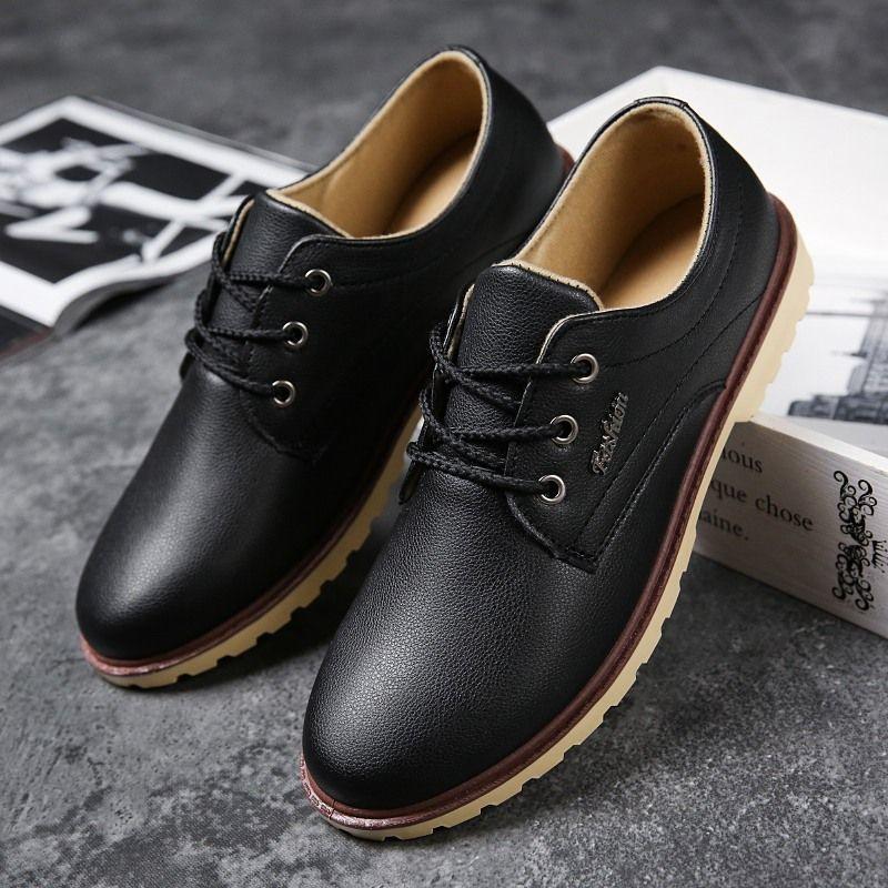 

Men s Shoes New Style Casual Leather Shoes Trendy Soft Leather Loafers Men s Slip-on Lightweight Driving Shoes 44