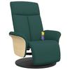 Massage Chair with Footrest Dark Green Fabric