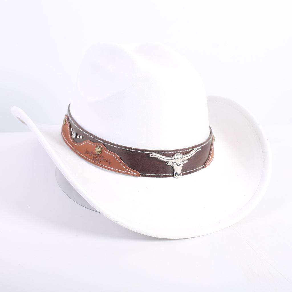 New Color Western Cowboy Hat Men's and Women's Commuting Versatile Simple Wind Wide Brim Top Hat Sun Hat