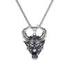 Vintage Prajna Mask Punk Titanium Pendant Necklace