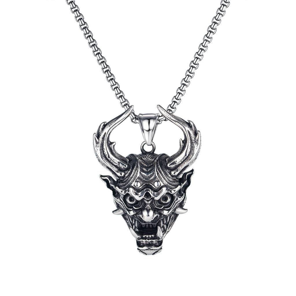 Clown Smiley Face Pendant Retro Men'S Necklace