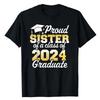 Proud Mom of A Class of 2024 Graduate Mother Senior Family T-Shirt Funny Dad Aunt Uncle Grandma Grandpa Sister Brother Tee Tops