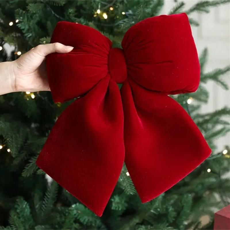 3Pcs Soft Velvety Fabric Bowknot Ornament Christmas Tree Bowknot Decoration For Mantels Wedding Festival Celebration