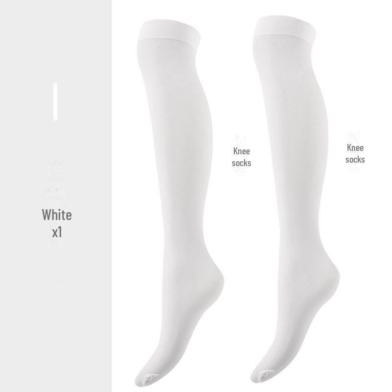 Bonas Women's Black Summer Ultra-Thin Over-the-Knee Japanese Style Stockings