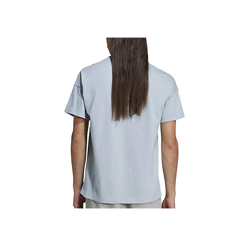 Adidas Simple Round Neck Breathable T-Shirt With Small Logo Men Tops Blue IY4142