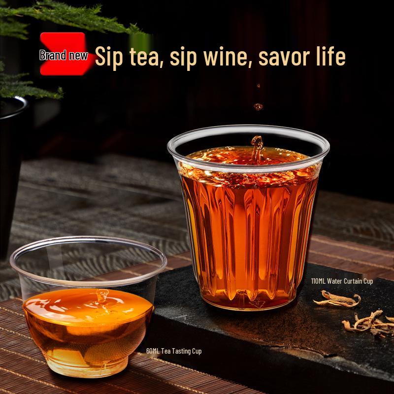 Disposable Transparent Food-Grade Plastic Cups, Thickened for Household & Reception Use