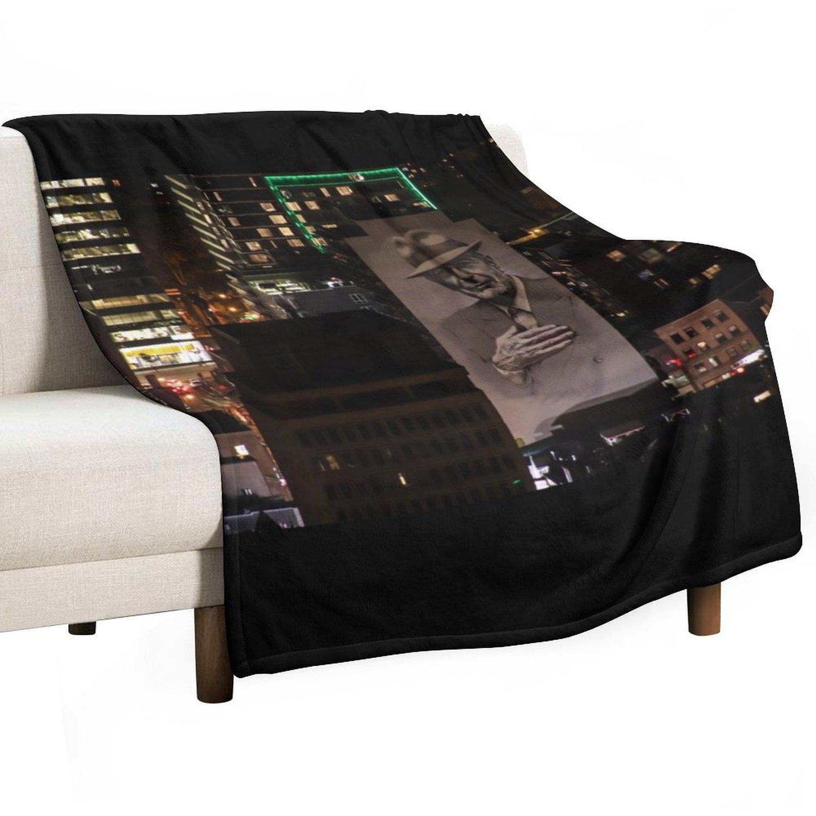 Montreal at Night Home of Leonard Cohen Throw Blanket Softest Thermal Tourist Sofa Throw Blankets 30x40in
