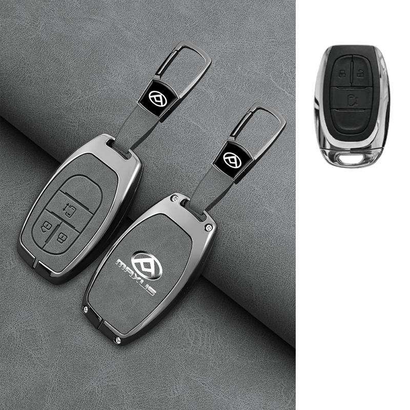 Funda para Llave de Coche para Saic Maxus T60 Aleación de Zinc Cuero Llavero Inteligente Remoto Carcasa Protectora Automática Piel para Llavero Accesorios