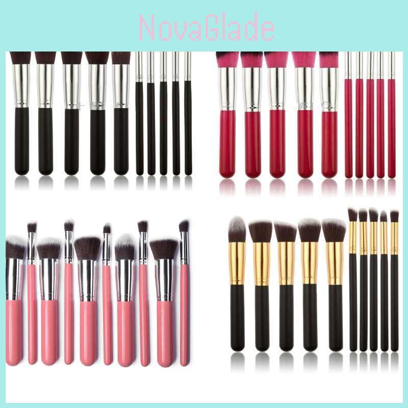 Make-up-Pinselset mit Kunstfasern und Holzgriffen für professionelle Frauen