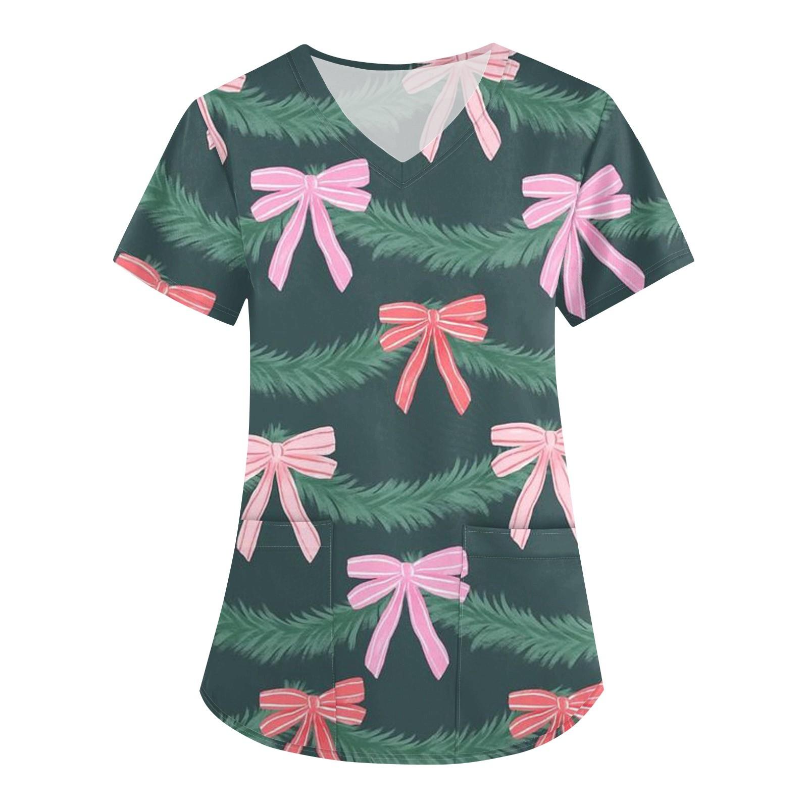 

Женская униформа с принтом на Хэллоуин, рабочая форма с v-образным вырезом и карманом, защитная рабочая форма XXXL