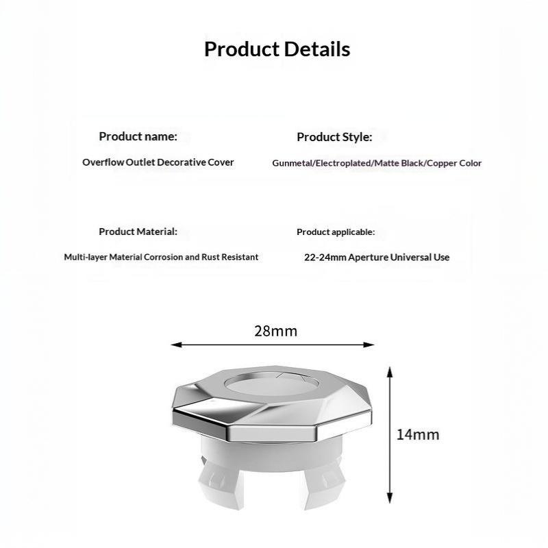 2Pcs Bathroom Basin Overflow Hole Cover Snap In Perforated Drain Insert Ideal for DIY Bathroom Sink Renovation Projects