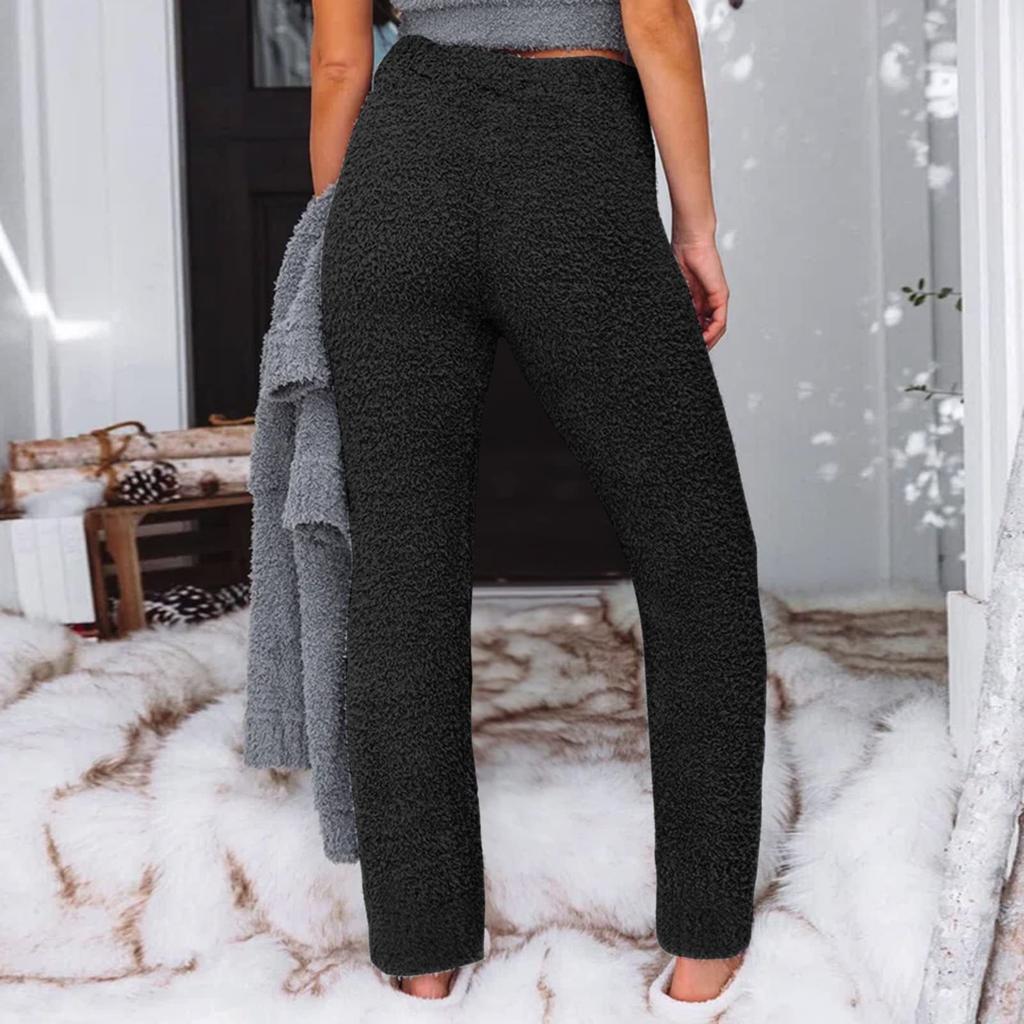 Warm Fleece Pants Womens Thermal Clothing Winter Pants Large Size Thick High Waist Pants Comfortable Pants Super Soft Outdoor Bottoms