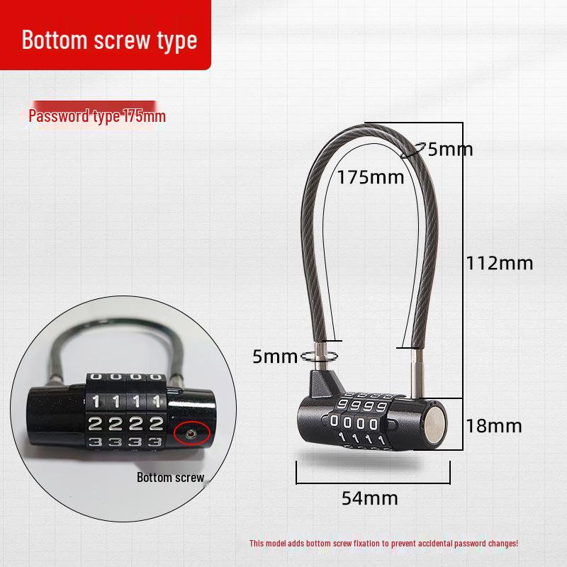 Steel Wire Combination Lock for Patio Furniture, Yard Tools, and Door Handles.