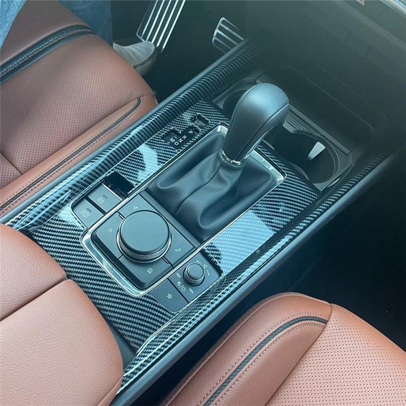A87Q-For Mazda CX-50 CX50  Car Gear Shift Panel Cover Trim Protection Sticker Interior Accessories (ABS Carbon Fiber)