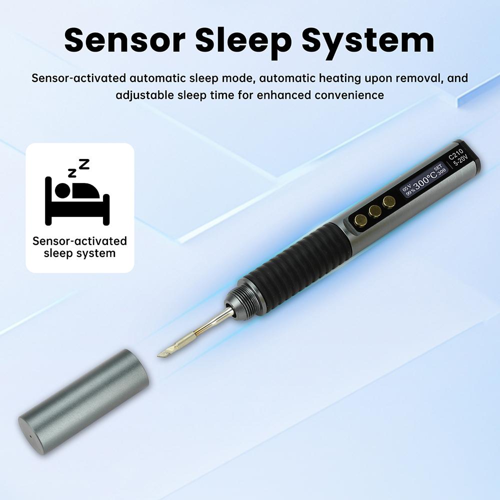 C210 Smart Soldering Iron Adjustable PD/QC Fast Charging Constant Temperature 150-480℃ Electric Welding Repair Tools DC5-20V
