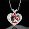 Heart-Shaped Hip Hop DIY Photo Pendant with Zircon Inlay – Customizable and Trendy