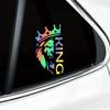 1Pc Lion With A Crown King Car Decals Auto Triangular Window Bumper Refit Car Body Styling Water-Repellent Sunscreen Vinyl Decals