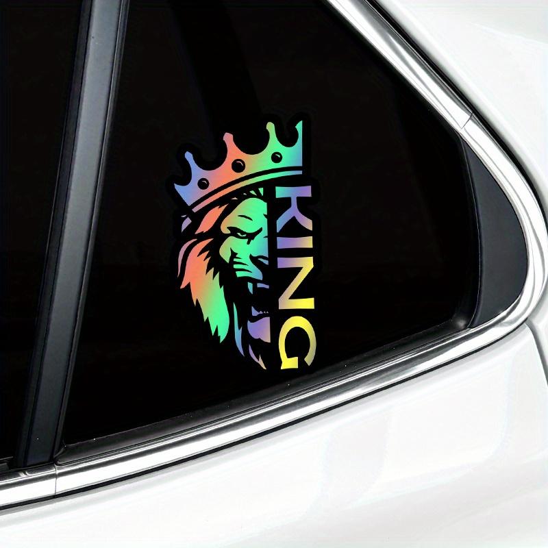1Pc Lion With A Crown King Car Decals Auto Triangular Window Bumper Refit Car Body Styling Water-Repellent Sunscreen Vinyl Decals