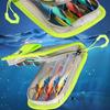 Double Zipper Design 6 Grid Egi Bag Portable Double Layer Squid Jig Storage Pouch Lure Fishing Tackle Accessories