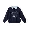 Deesha Girls' Colorblock Polo Sweatshirt with Cute Pet Graphic
