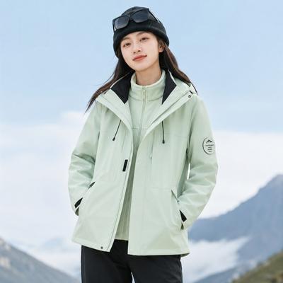 Dames Buiten Waterdicht Winddicht Jack Wandelen Skiën Klimmen Lichtgewicht Geïsoleerd Met Capuchon Regenjas Herfst Winter