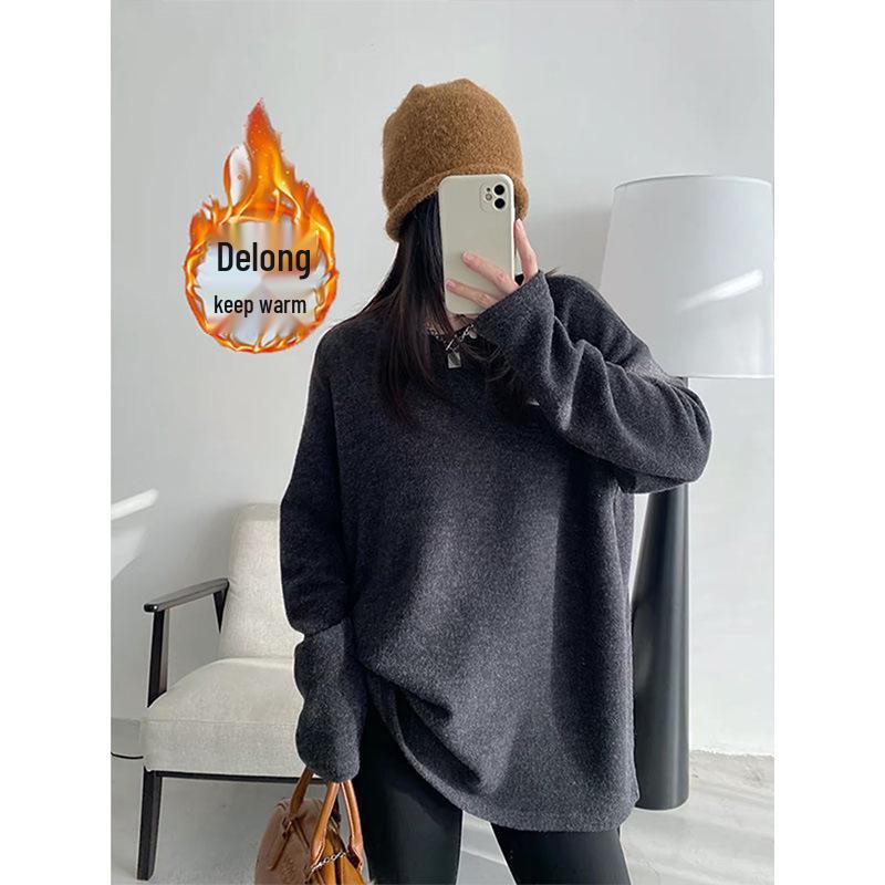 

Women s Long-Sleeve German Velvet Brushed T-Shirt: Fashionable, Versatile Base Layer for Spring, Autumn, and Winter. L